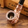 Male filter pipe with acrylic curved handle wooden pipe imitating marble resin