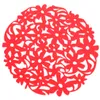 All'ingrosso- VENDITA CALDA Tovagliette rotonde in feltro con fiori tagliati al laser Cucina Tavolo da pranzo Stuoie Cuscino Rosso