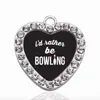 Sarei piuttosto Bowling Circle Charm Charms Pendant per DIY Collana Bracciale Creazione di gioielli Accessori fatti a mano
