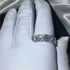 Choucong Anel de Dedo Promessa Exclusivo 925 Prata Esterlina Diamante Banda de Noivado Anéis Para Mulheres Homens Jóias de Casamento