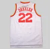 망 스포츠 착용 빈티지 # 34 Hakeem Olajuwon Jersey 레드 화이트 # 22 Clyde Drexler New Material 러셀 # 0 Westbrook # 13 Harden Statched