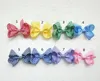 16pcs Baby 3" gingham plaid hair bows clips hair ties accessories girl Princess ABC hairbows headwear hair elastic bobbles HD3550