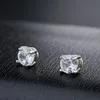 Pendientes de tuerca médicos de cristal brillante para mujer y hombre, pendientes de tuerca con imán magnético blanco y negro, regalo sin orificio para la oreja