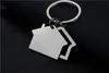 Metal House Shaped Keychains KeyRings House Design Party levererar bil nyckelkedja anpassade logotyp gåvor för marknadsföring