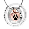 Cremation Smycken för Pet Paw Print Ashes Necklace Memorial Keepsake Dog Urn Pendants för Animal Ashes