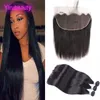 Brazilian Virgin Hair 10-30inch 3 Bundles With 13X6 Lace Frontal With Baby Hair Extensions Wholesale Straight Hair With 13 By 6 Lace Frontal