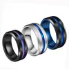 fashion Simple 8MM Titanium steel Groove men rings Wholesale Drawing Male and female rings engagement rings will and sandy drop ship