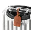 Bärbar kompass läder resväska Bagage Tag Etikett Väska Hänge Handväska Resor Tillbehör Namn ID Adress Taggar