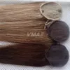 Extensions de cheveux brésiliens naturels vierges lisses, 16 pouces, 120g, couleur naturelle #6 #12 #613, queue de cheval à cordon de serrage