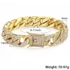 MEN039S armband Hip Hop Miami Curb Cuban Link Chain Iced Out CZ Silver Gold Armband för manliga smycken Drop 14mm KGB402012044