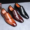 Misalwa 2019 nouvelle robe en cuir formelle hommes chaussures marron rouge noir costume d'affaires polyvalent chaussures décontractées mâle classique plat grande taille