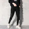 2021 Мужская уличная одежда Брюки мода Trend Trend Black Harem Light Pank Pant Ленты повседневные Slim Jogger Mens Hip Hop брюки LBZ138