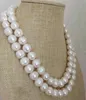 2 пряди из 12-13 мм южного моря в стиле барокко, белое жемчужное ожерелье 18 "19"