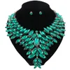 Farbe Frauen Hochzeit Halskette Ohrringe Nigerianische Perle Trendy Schmuck Sets Vergoldet Imitierte Kristall Anhänger Partei Zubehör