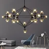 Diseño italiano Globe Chandelier Lighting Sala de estar Dormitorio Cocina Island lustre glass bubble chandelier Black Rose Gold Color