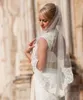 2019 Najnowsza Koronkowa Aplikacja Edge Soft Tulle Weils Bridal Veils One warstwa Krótkie Wesele Akcesoria do włosów Weil Tani