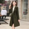 Nuovo cappotto di lana Moda invernale femminile Capispalla lungo Cappotto sottile di lana Abito-vestito Parka Cappotto Giacca da donna Casacos Mujer