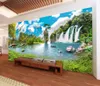 壁のための古典的な壁紙中国のスタイルの風景ウルトラHDの滝の風景3 dテレビの背景の壁