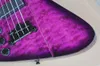 Purpurowa gitara basowa 4-strunowe Fioletowe body z 2 pickups, czarny sprzęt, może być dostosowany