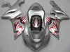 Customize Chinese fairings for Kawasaki 2005 2006 ZX6R Ninja ZX 636 ZX 6R 05 06 ZX-6R silver motorcycle fairing kits bodywork TV17