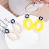 Acryl Gelb Unregelmäßige Ohrringe für Frauen aushöhlen Erklärung 2019 Lange Ohrringe Weibliche Mode-Schmuck Party Gfit GB1082