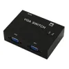 KVM-21V 2 Port VGA Switch Box 1920x1440 Resolution LCD TV 2 Port Metal Manual With Cable VGA Switch Video Sharing Box Splitter Accesso