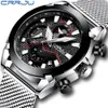 CRRJU Orologi da uomo Moda Cronografo militare Casual 30M Orologio sportivo impermeabile al quarzo Orologio da uomo Relogio Masculino watch187A