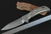 NIEUW JA13 BALLAARLAGEN KLIPPER Vouwmes D2 Stone Wash Blade Grijs TC4 Titanium legering Hendel EDC Pocket Knives