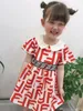 filles robe 2020 nouveauté été filles à manches courtes haute qualité coton bébé enfants imprimé pleine lettre F princesse poupée blanche col5899110