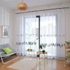 Moderno bordado pássaro cortinas sala de estar algodão linho janela tule para quarto criança elegante branco pura cortina para cozinha cj15223263