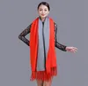 Moda-bufanda de invierno para mujer, abrigo de Cachemira con manga gruesa y cálida para mujer, capa de Color sólido, chal Aurpose de doble cara, chaqueta Pashmina