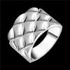 Plated Sterling Silver Pineapple Stripe Ring DJSR290 US Rozmiar 8; Darmowa wysyłka Projekt Unisex 925 Srebrny Płyta Poringi Biżuteria