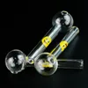 Cli Hot Smile Logo 4 pulgadas Pequeños tubos de quemador de aceite Dab Pajitas Tipo recto Pipa de vidrio para fumar Mano Plataformas portátiles 12 mm OD Tubo de agua transparente Mini Bongs