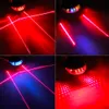 5 Cores 2 Lasers LED Night Mountain Bicicleta Bicicleta Cauda Luz traseira MTB Segurança Aviso Luz de Luz Taillight