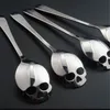 Stainless Steel coffee Scoop Skull shape dessert spoon Food grade ice cream candy tea spoon tableware