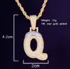 Benutzerdefinierte Name Schnee Top Kegel Anfangsbuchstaben Halsketten Mit Seil Kette Men039s Zirkon Hip Hop Schmuck Frohe Weihnachten Geschenk4334247