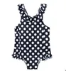 Mermaid Kids Swimwear Girls Ruffle Swimsuit One-Pieces Bikini Rompers Polka Dot Bodysuit Bathing Suit Baby Summer Fashion Beachwear B5055