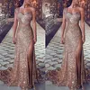 Sexy Split Sequins Evening Dress 2019 One Shoulder Sleeveless Court Train Length Prom Dresses Formal Mother Of Bride Dress Cheap