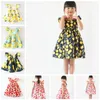 Teste padrão do verão Girl Dress Fruit Lemon Baby Girl vestido Crianças vestidos crianças Fly vestidos de manga ins meninas vestido floral praia KKA6978