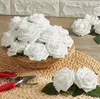 Hot Selling Kleurrijke Schuim Kunstmatige Rose Bloemen W / Stem, DIY Bruiloft Boeketten Corsage Pols Bloem Hoofddeksel Centerpieces Home Party Decor