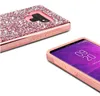 Coque de téléphone premium bling 2 en 1 luxe diamant strass paillettes pour iPhone 11promax XR XS MAX X 8 7 6 Samsung Note 9