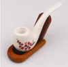 Hollow design of 120 mm plum-blossom pattern ceramic pipe with light weight and non-ironing hand porcelain pipe