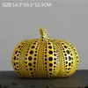 Decorative Figurines Yayoi Kusama Yellow Face Black Wave Point Pear Pumpkin Simulation Fruit Resin Decor Home Abstraction Furnishing Articles