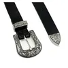 Fantastische Twin Pin Schnalle Designergürtel für Frauen Western schwarzer Ledergürtel Lady CEENTURE FEMME BURT215U