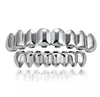 Neue Zähne Grillz Top Bottom 18K Gold silbrige Farbe Grills Dental Mund Hip Hop Modeschmuck Rapper Schmuck 6 Stile