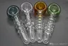 Cheap colorful 12cm hand made dry herb smoking Pipe thick glass Pipes Thick heady hand herbal pipe Glass Oil Pipe