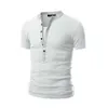 Summer 2019 Men's T-shirt Solid Slim Fit V Neck Short Sleeve Muscle Tee Summer Male Summer Fashion Casual Tops Henley Shi223f