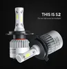 Nieuwste S2 Auto-koplampen LED-koplamp H4 H11 H7 H13 9004 9005 9006 8000LM Koplamp met retailpakket