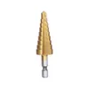 Freeshipping 3Pcs broca escalonada para metal Step HSS Steel Cone Titanium Coated Drill Bits Tool Set Hole Cutter kit de brocas Step Drill