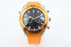 NEU SALE Limited Black Dial Orange Gummi -Gürtel Trend Whatches weiße Edelstahlzeiger Uhren Herrengelenk Uhren kostenlos Versand 245H